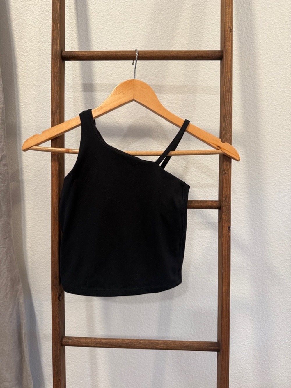 Athleta Black One-Shoulder Crop Tank